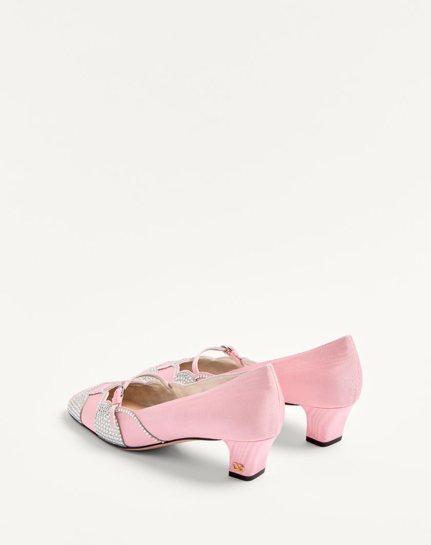 BOWOW PUMPS IN MOIRÈ FABRIC WITH CRYSTALS 45MM - Image 7